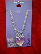 Claire  s heart 3 best friends PURPLES necklaces