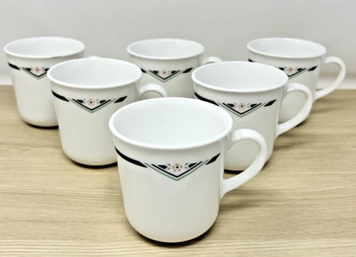 Vintage Corning Ware Corelle Zenith Coffee Cups Mugs Set of 6