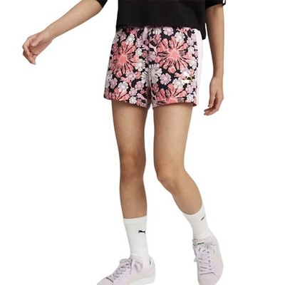 Puma Girls' T7 SNFLR AOP Shorts Puma Black XS