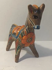 Vintage Tonala Folk Art, Hand Painted, Mexican Horse Bank / Figurine.