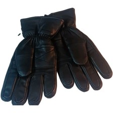 Men's Thinsulate Insulated Genuine Leather Biker Gloves,Black,Large