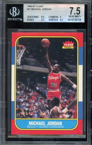 1986-87 Fleer - Michael Jordan #57 (RC) BGS 7.5