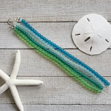 Matte Sea Glass Style Round Beads 6mm, 4 Strands 8" Seafoam Green Teal Blue