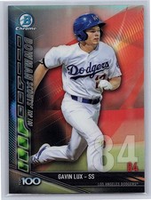 2017 Bowman Chrome TOP 100 Prospect Gavin Lux Los Angeles Dodgers