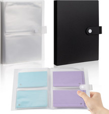 4X6 Index Cards Clear Plastic Holder Organizer Pouches Book Binder, 2 Pack Cards