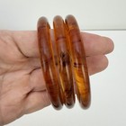 Vintage Lucite Brooch Bangle Bracelets Link Belt Tortoise Shell Root Beer Mod — photo 6