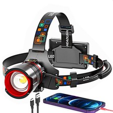 Headlamp Rechargeable 90000 Lumens Ultra Bright Head Lamp Super Bright Hard Hat