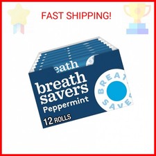 BREATH SAVERS Peppermint Sugar Free Breath Mints Rolls, 0.75 oz 24 Count 