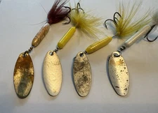 4 Vintage Worden's ROOSTER TAIL Fishing Spinners
