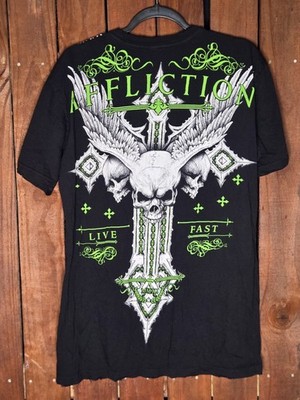 Affliction Life Fast Lost Sould Graphic Shirt Large