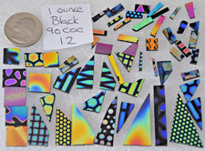 12 As Pictured Coatings by Sandberg Thin 2mm Black Dichroic Scrap Glass 90 COE