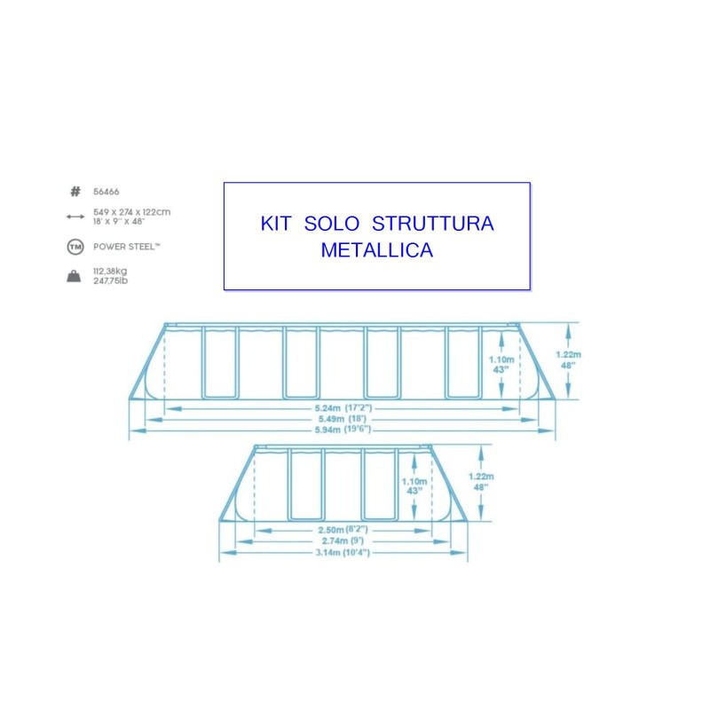 BESTWAY - 56466 - Kit De Palería Completa Para Piscina 549 X 274 X 122 Cm