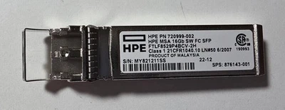 HPE Genuine MSA 16Gb SW FC SFP 720999-002 C8R24B 876143-001 Transceiver - image 1 of 2