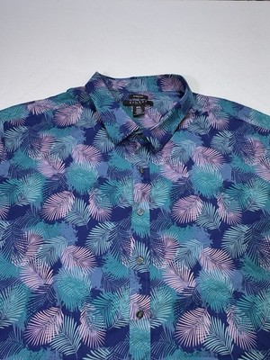 Synergy Men's 4XL Stretch Floral Button Down Shirt Vacation Casual Summer