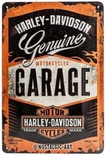 Nostalgic-Tin Metal Signs Harley-Davidson Garage, Tin Sign, Colourful