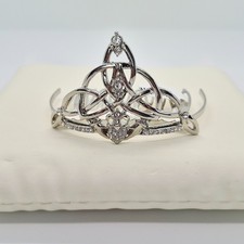 Rhodium Plated Celtic Trinity Knot Tiara   Cubic Zirconia   By Tara NWT