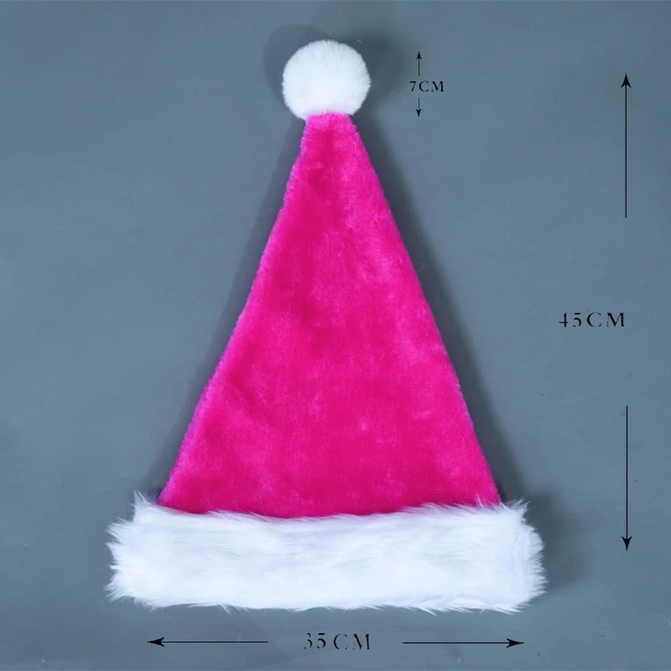 Classic Plush Velvet Santa Hat for Adults Thick Christmas Holiday Party Hat - Image 2 of 4