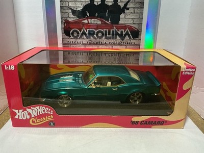 1:18 HOTWHEELS CLASSICS - LIMITED EDITION  68 CAMARO BLUE / WHITE