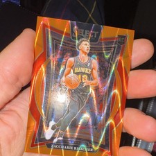 Panini Select Zaccharie Risacher Atlanta Hawks Orange Prizm Concourse Rookie #86