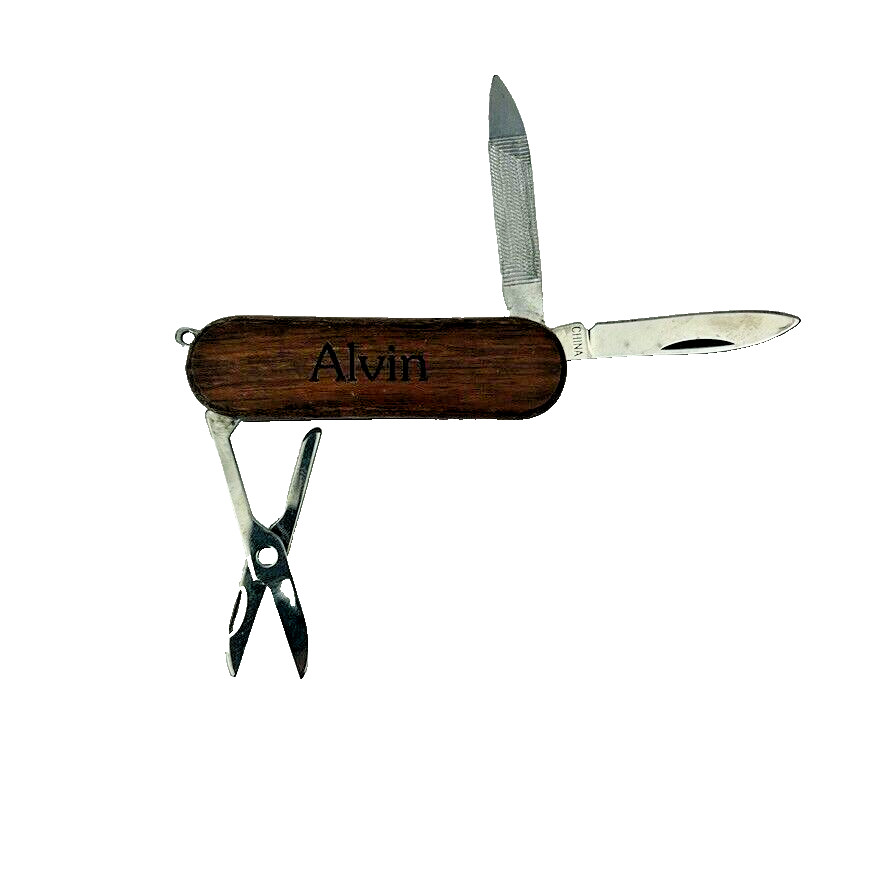 Wood 2.25 Inches Engraved Alvin