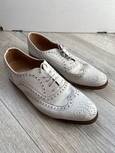 Scarpe Oxford Jack Wills bianche in pelle inglese Glenthorne Brogue punta alare donna 6