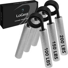 Logest Metal Hand Grip Set, 100LB-200LB 3 Pack 50LB-200LB 4 Pack No Slip Heavy-D