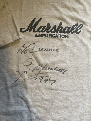 Jim Marshall Autographed Marshall Amp Signed T-Shirt 1997- Brand