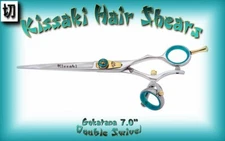 Kissaki Pro 7.0" Gokatana SLV B DOUBLE SWIVEL Hair Cutting Scissors Salon Shears