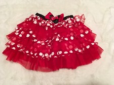 Disney Minnie Mouse Skirt Red Polka Dot Ruffled Tulle Halloween Costume Mickey