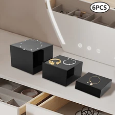 6 Pcs Acrylic Display Risers Acrylic Boxes Acrylic Display Nesting Cubes Black