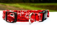 Red Bandana Print Dog Pet Cat Collar