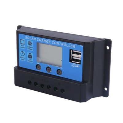 PWM 30A Solarladeregler Solar Regler Photovoltaik Panel Dual USB 12V/24V