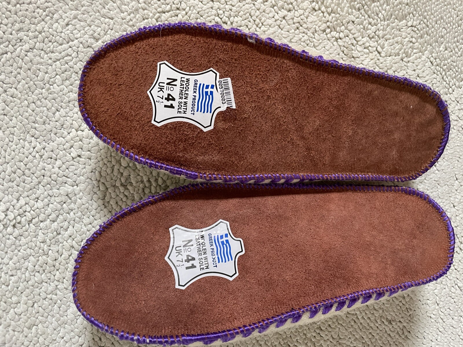 SAOLA Pantofole in lana ricamate con suola in pelle