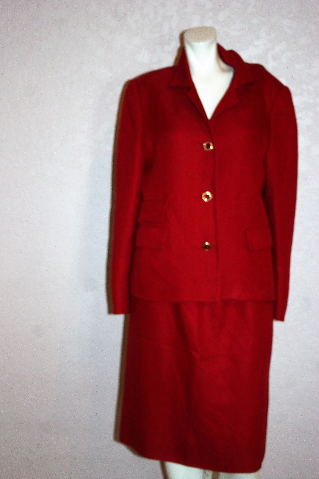 WILLIAM PEARSON WOMEN SKIRT & BLAZER SUIT RED CRAFTED… Gem