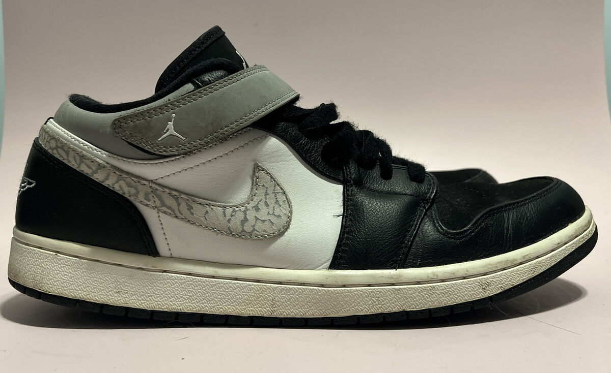 Nike Air Jordan 1 Low Black Toe Strap Men's 11.5 Leather Nike Air Jordan 1 Low Black Toe Strap Men's 11.5 Leather