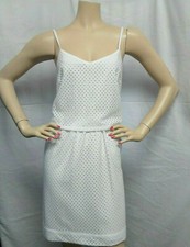 LOFT / WHITE EYELET OVERLAY TOP  CAREER CASUAL DRESS SIZE: 14 NWT $80