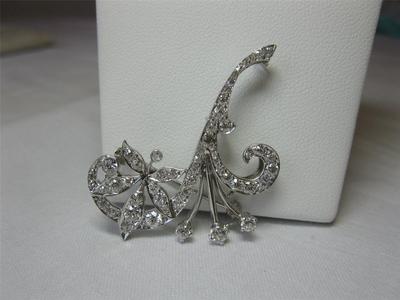 Diamant Platin Hochzeit Verlobung Anhänger 1,65 ct Wert Brosche Schmuck