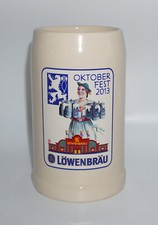 L&ouml;wenbr&auml;u M&uuml;nchen Bierkrug Henkel Bier Krug Oktoberfest 2013 Biergarten 0,5l NEU