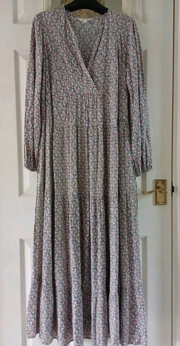 Gorgeous Vintage Vibe M&S Boho Floaty Tiered Summer Dress 👗6 8 10