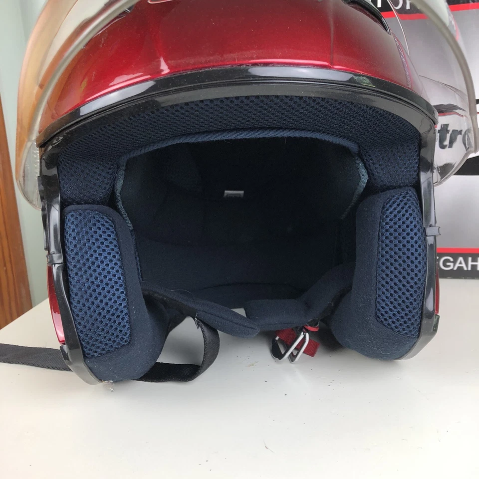 Casco de motocicleta Nitro Touring NT200 DOT XS rojo caramelo con protector facial abierto 3/4 Foto 4 de 4