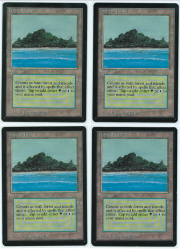4x Beta Tropical Island Playset (Old school Player from 1995) MTG Magic - Picture 1 of 3