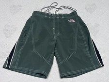 The North Face Swim Shorts Trunks Green Black Youth L Large Zip Pocket