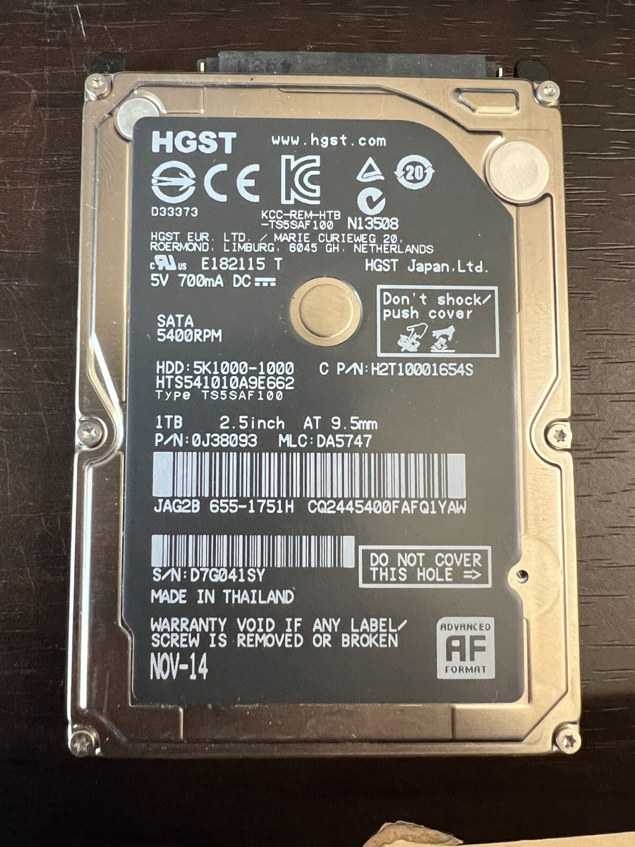 HGST Travelstar 5k1000-1000 1tb SATA Laptop Hard Drive HGST Travelstar 5k1000-1000 1tb SATA Laptop Hard Drive