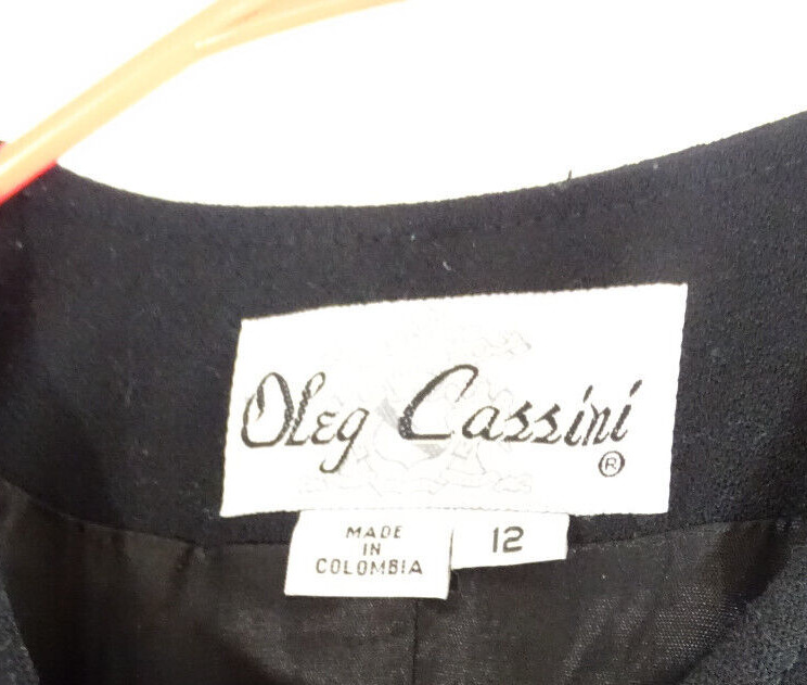 Oleg Cassini Vintage Blazer Jacket 100% Wool Blac… - image 2