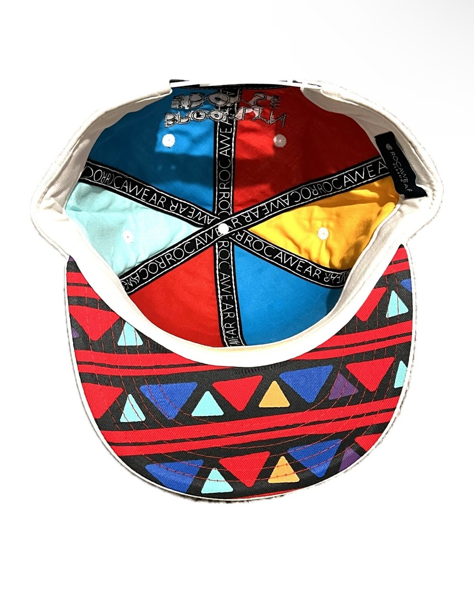 Rocawear SnapBack Hat Flat Brim Brooklyn Boys White/ Multi Color