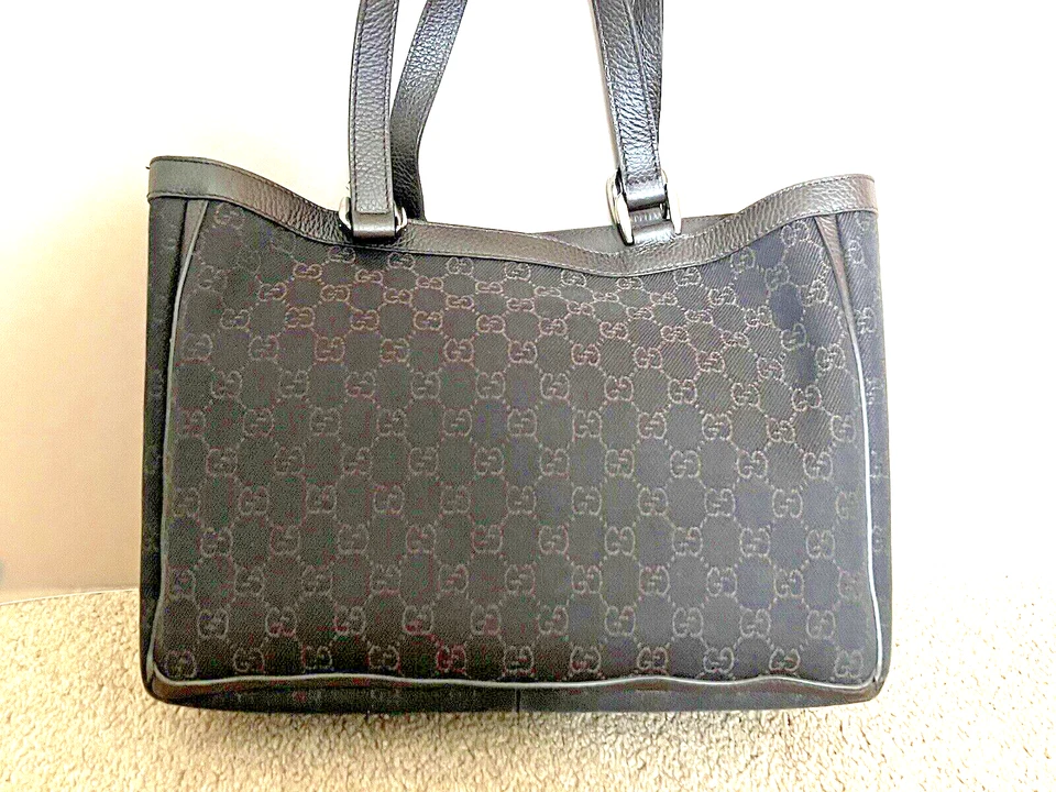 Auténtico BOLSO DE MANO ABADÍA GUCCI MARRÓN GG LONA/CUERO HECHO EN ITALIA Foto 2 de 4
