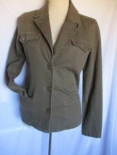 Coyote Y2K VTG jacket M Military safari boho Army Olive khaki stretch blazer