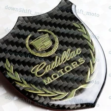 3D Carbon Fiber Car Front Body Trunk Rear Side Badge Emblem Sticker for CADILLAC
