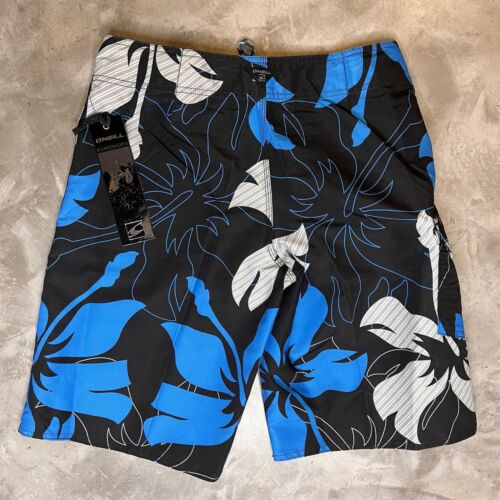 NEW O’Neil Riviera Board Shorts Men’s Size 30 Surf Trunks Swim Blue Black Floral - Picture 3 of 10