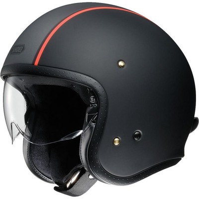 SHOEI JO J.O. VERGASER MATT SCHWARZ ORANGE OFFENES GESICHT MOTORRAD FAHRRADHELM